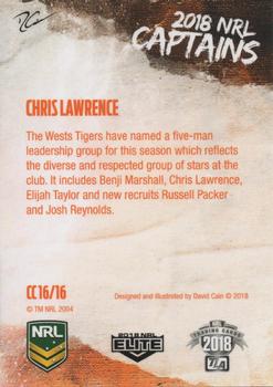2018 NRL Elite - Captains #CC16 Chris Lawrence Back